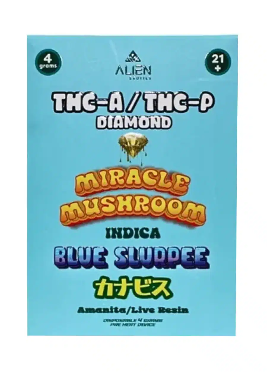 Blue Slurpee Alien Exotics Miracle Mushroom THC-A + THC-P Diamond Disposable 4G