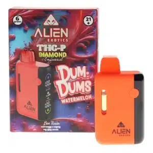 Dum Dums Watermelon Alien Exotics THC-P Diamond Infused Live Rosin Vape 6G